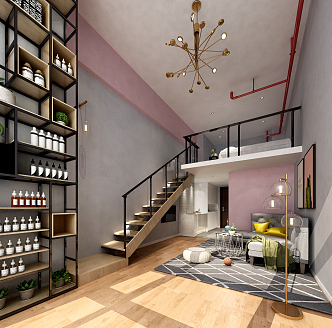 Simple Girls Apartment Industrial LOFT Apartment 3d model