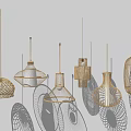Stylish Pendant Lights With Various Modern Designs And Hanging Structures 3d model