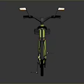 Bright Yellow Modern Bicycle With Rearview Mirrors Front Basket And White Rimmed Wheels