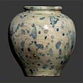 Ceramic Vase With White Base And Blue Green Spots Glazed Decorative Home Furniture