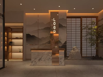 Chinese Teahouse Chinese New Chinese Teahouse Quiet 3d model