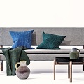 Nordic Double Sofa Double Sofa Combination 3d model