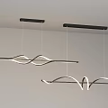 Modern Curved Linear Pendant Lights With LED Illumination For Interior Ceiling Design 3d model