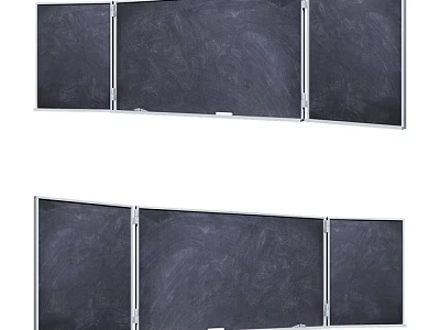 Foldable Chalkboard Wall Hanging With Multiple Panels Metal Frame For Home Office Decor 3d model