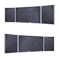 Foldable Chalkboard Wall Hanging With Multiple Panels Metal Frame For Home Office Decor 3d model
