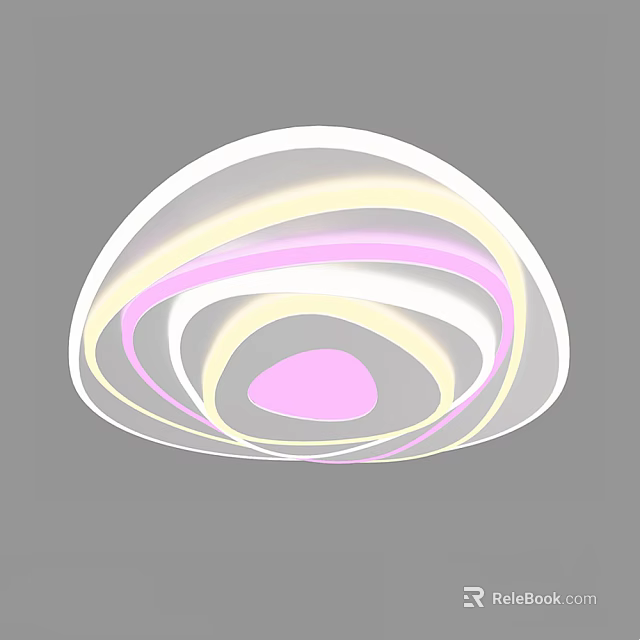 Modern Ceiling Light With Circular Ring Design And Colorful Layered Lighting 3d model