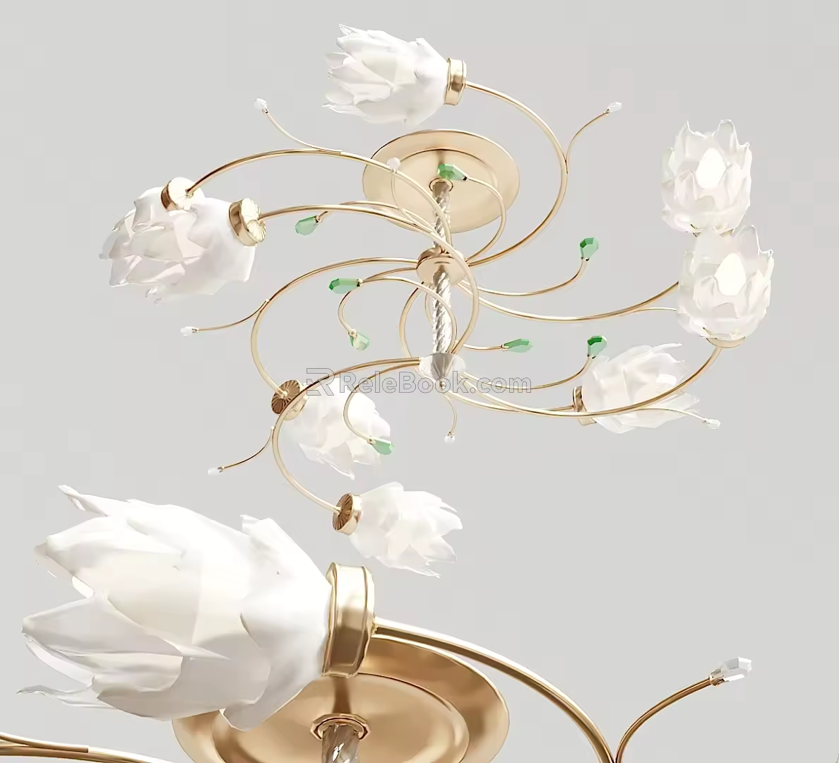 Modern chandelier metal pattern chandelier 3d model