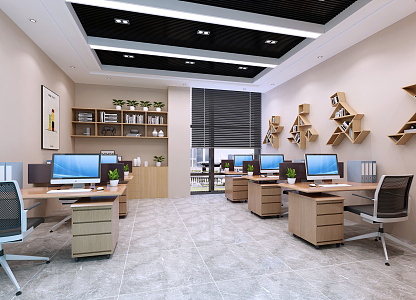 modern public office area office 3d model