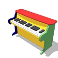 Colorful Kids Toy Piano Musical Instrument With Painted Vibrant Design And Black White Keys