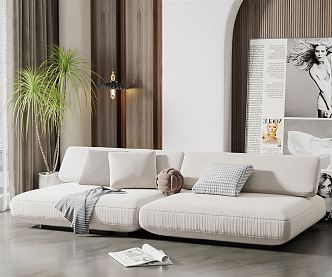 Modern double sofa 3d model