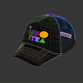 Black Trucker Cap with Colorful INDRO ITTRA Logo and Mesh Back Design