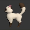Cute 3D Animal Character With White Brown Fur And Pink Ears Standing Pose