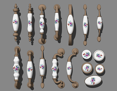 Jane O handle ceramic handle combination 3d model