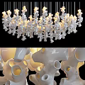 Modern Creative White Ceramic Ceiling Lamp With Unique Sculptural Design And Hanging Elements
