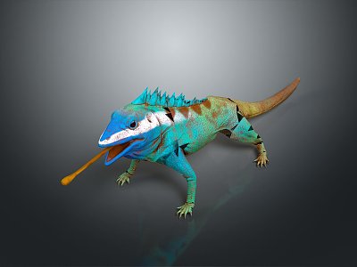 Lizard Anime Lizard Cartoon Lizard Reptile Cold Blooded Animal Reptile 3d model