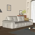 Modern double sofa 3d model