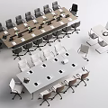 Modern Conference Tables With Office Chairs And Rectangular Tabletop For Professional Workplace 3d model