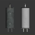 Other Industrial Cylindrical Containers With Green And White Bodies Base Stands And Top Valves