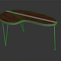Sleek Modern Curved Dining Table With Wooden Tabletop And Slim Metal Legs Design
