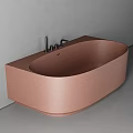 Modern Cementoid Bathtub Featuring Oval Shape Design And Multiple Color Options 3d model