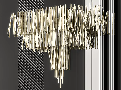 Modern Chandelier with Metallic Rods Design for Contemporary Interior Decor 3d model