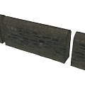 Gray Stone Building Exterior Wall Design With Textured Brick Structure Details 3d model