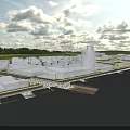 Modern Transport Station Hub With Surrounding Buildings Green Spaces And Solar Panels