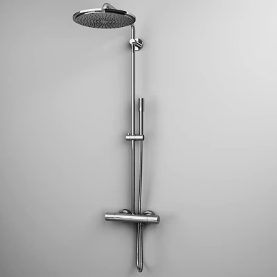 Modern Shower Faucet With Handheld Head And Adjustable Stainless Steel Rod Design 3d model