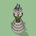 Unique Tower Like Hotel Building With Spiral Design And Castle Inspired Top