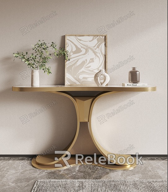 Light Luxury End View Table Entrance Cabinet model