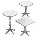 Vintage Coffee Tables With Marble And Wooden Tops And Black Metal Bases