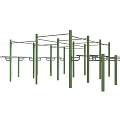 Garden Landscape Framework With Green Posts And Crossbars For Plant Support