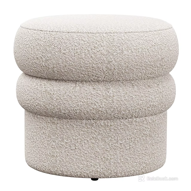 Cozy Modern Single Chair Featuring Plush Round Layered Design And Neutral Fabric 3d model 