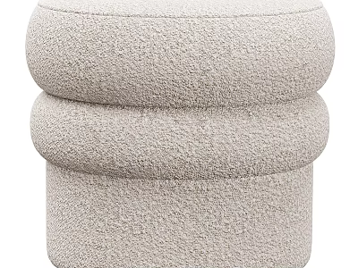 Cozy Modern Single Chair Featuring Plush Round Layered Design And Neutral Fabric 3d model