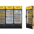 Commercial Refrigerators for Beverage Display with Multiple Doors and Fresh Drinks 3d model