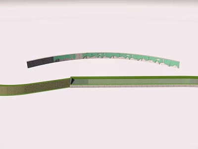 Outdoor Garden Landscape Design With Green Serrated Edge Decorative Strips 3d model