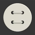 White Circular Panel With Two Horizontal Bars On Smooth Reflective Surface 3d model