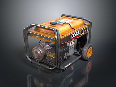 Portable SEBO CRAFT Gasoline Generator With Orange Black Design And Wheels 3d model