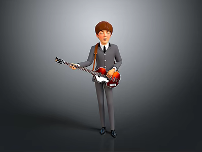 Guitar playing Idol Cartoon Idol Cartoon Idol Cartoon Beauty Cartoon Beauty Cartoon Beauty 3d model