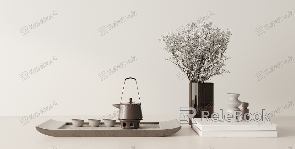 Modern tea set ornaments combination model