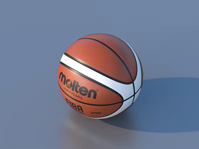 Molten FIBA Official Basketball with Brown White Stripes High Quality Sports Equipment 3d model