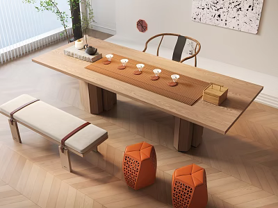 New Chinese Tea Table Chinese Tea Table Tea Table Tea Table Negotiation Table 3d model