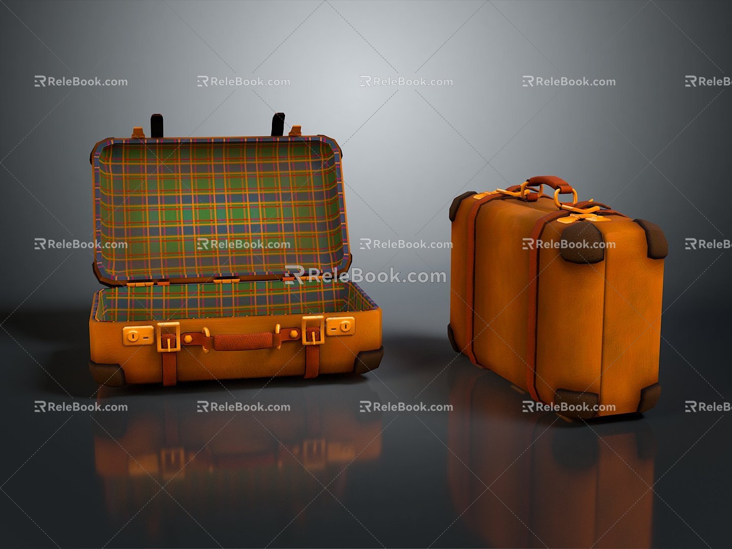 Boxes, Bags, Leather Boxes, Leather Boxes and Containers Realistic 3d model