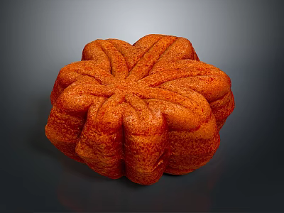 Delicious Orange Flower Shaped Cake With Textured Surface And Soft Interior 3d model
