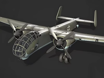 Vintage Twin Engine Propeller Fighter Jet With Transparent Nose Cockpit And Streamlined Metallic Body 3d model