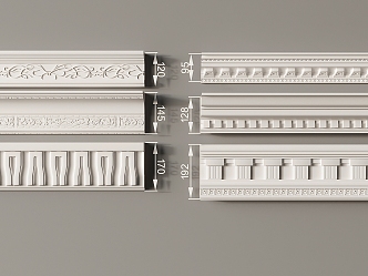 European-style gypsum line gypsum corner line carved line 3d model