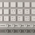 Modern switch socket mobile rail socket 3d model