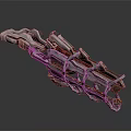 Futuristic Sci Fi Weapon With Metallic Structure And Red Accents Design 3d model