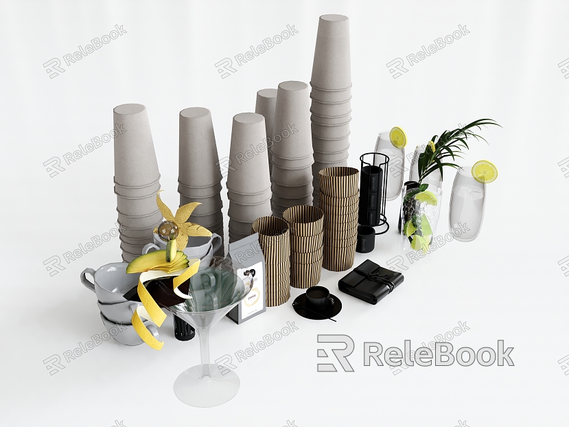 Cup Paper Cup Take-out Cup Crystal Cup Vase model