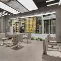 Modern Beauty Salon Interior Design With Glass Windows White Chairs And Waiting Area